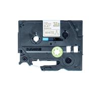 Ruban satin Brother TZe-R234 / TZER234, doré sur blanc, 12 mm x 4 m
