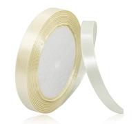 Ruban Satin Crème 10mm,22m Ruban Satin Beige,Ruban Cadeau Emballage,Ruban Noel Ruban Tissu pour Ballon,Couture,Nœuds,Artisanat,Bouquet,Décoration de Mariage,Voitures, anniversaire et emballage cadeau