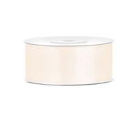 Ruban satin crème 2,5 cm x 25 m - Beige