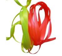 Ruban satin double face 6 mm fluo rose et jaune 5 mètres de chaque