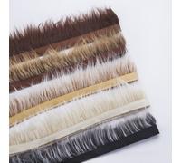 Ruban Satin et Frange en Fausse Fourrure de Bonne qualité. Neotrims. 5 Couleurs Naturelles, 7-8cm de Large. pour Couture, décoration, activité Manuelle créative