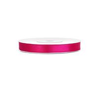 Ruban satin fuchsia 0.6 cm x 25 m - Rose - Taille Unique