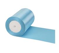 Ruban Satin Large 10cm x 23m, Bleu Ciel Ruban Cadeau Emballage, Ruban Noel, Solide Rouleau Ruban Satinée, Noeud de Ruban Satin pour Artisanat DIY Noël Fête de Mariage Saint-Valentin Anniversaire
