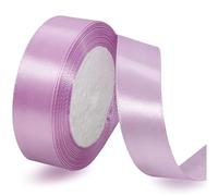 Ruban Satin Lavande 25mm, 23 mètres Rubans de Tissu pour Emballage Des Cadeaux, Artisanat, Bouquets, Projets de Couture, Anniversaire et Mariage Gâteau Décoration