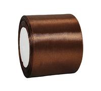 Ruban Satin Le café Gros 75mm,22m Polyester Ruban Satin,Ruban Cadeau Emballage,Ruban Noel Ruban Tissu pour Couture,Nœuds,Artisanat,Bouquet,Décoration de Mariage,Voitures,Anniversaire,Gâteau