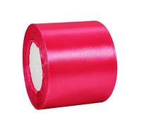 Ruban Satin Les Roses Gros 75mm,22m Polyester Ruban Satin,Ruban Cadeau Emballage,Ruban Noel Ruban Tissu pour Couture,Nœuds,Artisanat,Bouquet,Décoration de Mariage,Voitures,Anniversaire,Gâteau