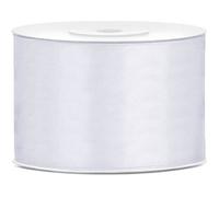 PartyDeco Ruban de satin blanc 50 mm x 25 m