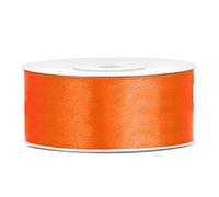 PartyDeco Ruban satin 2,5 cm x 25 m pour décoration mariage Orange
