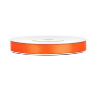 PartyDeco - Ruban satin décoratif orange fluo 6 mm x 25 m - Taille unique