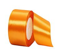ruban Satin Orange Gros 40mm, Polyester Ruban Cadeau Emballage, Noel, Tissu pour Couture, Nœuds, Artisanat, Bouquet, Decoration de Mariage, Voitures, Anniversaire, Gâteau