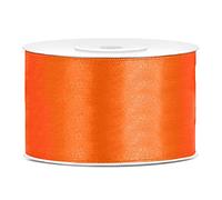 Ruban Satin Polyester Noeud et Emballage Cadeau 6/12/25/38/50/100mm x 25m (Taille 50mm x 25m - Couleur Orange)