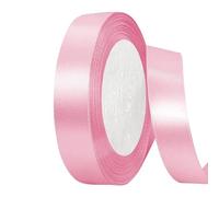 Ruban Satin Rose,25 mm x 22 m Ruban Cadeau Emballage Ruban Couture,Ruban de Satin pour Décoration de Mariage, l'artisanat de Décoration de la Maison,Fête Gâteau,Emballage Gâteau,Coffrets,Bouquet