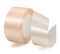 Ruban Satin Rose Champagne 40mm, 23 mètres Rubans de Tissu pour Emballage Des Cadeaux, Artisanat, Bouquets, Projets de Couture, Anniversaire et Mariage Gâteau Décoration