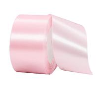 Ruban Satin Rose Gros 50mm, 22m Polyester Ruban Satin pour Nuds, Couture, Artisanat, Bouquet, Decoration de Mariage, Voitures, Anniversaire, Gateau