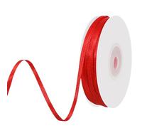 Ruban Satin Rouge de 91m x 3mm, Ruban Rouge Ruban Tissu Polyester Ruban Cadeau Emballage pour Travaux Manuels, Anniversaire, Mariage