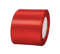 Ruban Satin Rouge Gros 75mm, Polyester Ruban Satin - 23m - Nœuds, Artisanat, Bouquet, Décoration de Mariage, Voitures, Anniversaire, Gâteau