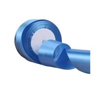 Ruban Satin Rouleau de rubans en satin de soie, 25 mètres, for décoration de mariage, d'anniversaire, de Noël, de bricolage, 6 mm, 10 mm, 15 mm, 20 mm, 25 mm, 40 mm, 50 mm(Diamond blue,10mm)