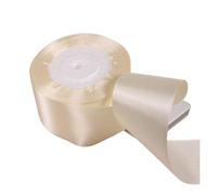 Ruban Satin Ruban de satin en polyester beige de 25 mètres, 6/10/12/15/20/25/32/38/50/75 mm, for décoration de mariage et emballage DIY(50mm beige)