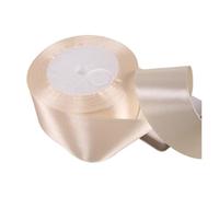 Ruban Satin Ruban de satin en polyester beige de 25 mètres, 6/10/12/15/20/25/32/38/50/75 mm, for décoration de mariage et emballage DIY(38mm beige)