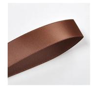 Ruban Satin Ruban satin double face marron foncé, 25, 28, 32, 38 mm, 100 mètres, for décoration de fête, mariage, fleurs roses faites à la main(Root beer 869,32mm)