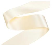 Ruban Satin Ruban satin double face marron foncé, 25, 28, 32, 38 mm, 100 mètres, for décoration de fête, mariage, fleurs roses faites à la main(Lvory 810,38mm)