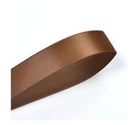 Ruban Satin Ruban satin double face marron foncé, 25, 28, 32, 38 mm, 100 mètres, for décoration de fête, mariage, fleurs roses faites à la main(Turftan 847,25mm)