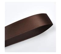 Ruban Satin Ruban satin double face marron foncé, 25, 28, 32, 38 mm, 100 mètres, for décoration de fête, mariage, fleurs roses faites à la main(Brown 850,25mm)