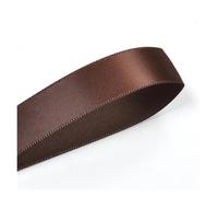 Ruban Satin Ruban satin double face marron foncé, 25, 28, 32, 38 mm, 100 mètres, for décoration de fête, mariage, fleurs roses faites à la main(Black coffee 855,28mm)
