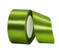 Ruban Satin Vert Armée Gros 40mm,22m Polyester Ruban Satin,Ruban Cadeau Emballage,Ruban Noel Ruban Tissu pour Couture,Nœuds,Artisanat,Bouquet,Décoration de Mariage,Voitures,Anniversaire,Gâteau
