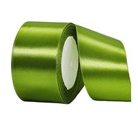 Ruban Satin Vert Armée Gros 50mm,22m Polyester Ruban Satin,Ruban Cadeau Emballage,Ruban Noel Ruban Tissu pour Couture,Nœuds,Artisanat,Bouquet,Décoration de Mariage,Voitures,Anniversaire,Gâteau