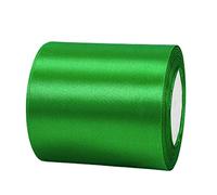 Ruban Satin Vert Gros 100mm,22m Polyester Ruban Satin,Ruban Cadeau Emballage,Ruban Noel Ruban Tissu pour Couture,Nœuds,Artisanat,Bouquet,Décoration de Mariage,Voitures,Anniversaire,Gâteau