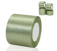 Ruban Satin Vert Sauge Gros 75mm 23m Polyester Ruban Satin Ruban Cadeau Emballage Ruban Noel Ruban Tissu pour Couture Nœuds Artisanat Bouquet Décoration de Mariage Voitures Anniversaire Gâteau