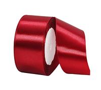 Ruban Satin Vin Rouge Gros 40mm,22m Polyester Ruban Satin,Ruban Cadeau Emballage,Ruban Noel Ruban Tissu pour Couture,Nœuds,Artisanat,Bouquet,Décoration de Mariage,Voitures,Anniversaire,Gâteau