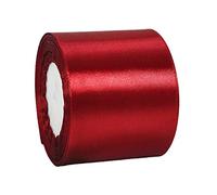 Ruban Satin Vin Rouge Gros 75mm,22m Polyester Ruban Satin,Ruban Cadeau Emballage,Ruban Noel Ruban Tissu pour Couture,Nœuds,Artisanat,Bouquet,Décoration de Mariage,Voitures,Anniversaire,Gâteau