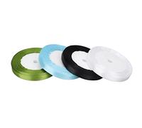 Ruban satiné 1 cm largeur 22 mètres de longueur étanche réutilisable 4 couleurs ciel bleu noir blanc ruban vert vert pour emballage décor bandes de cheveux bouquets de mariage