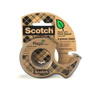 Ruban Scotch Magic "Un Choix Plus Vert", 19 mm x 20 m avec 1 Dévidoir 100% Recyc
