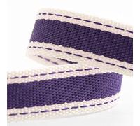 Ruban sergé de coton 15 mm x 10 m - Aubergine