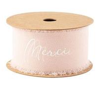 Artifetes Générique - Ruban Soie EFFILOCHÉ Merci 4CMX3M Rose POUDRÉ