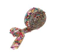 Ruban Sparkle Cristal Diamant, Ruban de Strass Cristal Auto-Adhésif Ruban de Diamant avec Strass Autocollant pour Robes de Bal Ceinture Applique Clip de Cheveux Collier 2.2 Yard Décoration (Coloré)