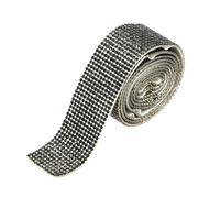 Ruban strass Rubans auto-adhésifs multicolores 0,8-2,5 cm 1 mètre for l'artisanat de bricolage(Black,4 rows(0.8cm))