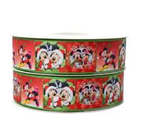 Ruban sur le thème de Noël 2 m x 22 mm de large, idéal pour décoration de gâteaux (rouge et vert Mickey et Minnie)