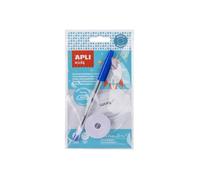 Apli 17809 - Ruban thermoadhésif pour identifier les vêtements des enfants - Blanc - Stylos inclus.
