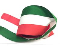 Ruban tissé Italie Tricolore 10 cm X 10 M, vert, blanc et rouge, unité