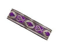 Ruban tissé jacquard brodé, Ruban de sangle brodé en jacquard, garniture dentelle, 7 yards, 3.3cm, multicolore, grand(Color 4)