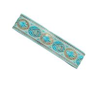 Ruban tissé jacquard brodé, Ruban de sangle brodé en jacquard, garniture dentelle, 7 yards, 3.3cm, multicolore, grand(Color 8)