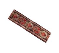 Ruban tissé jacquard brodé, Ruban de sangle brodé en jacquard, garniture dentelle, 7 yards, 3.3cm, multicolore, grand(Color 12)