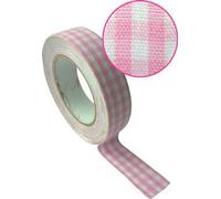 Ruban Tissu Adhesif Carreaux Roses 15x5m