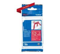 Brother Ruban d'étiquetage textile non laminé TZe-RW34 12 mm vin rouge police or 4 m