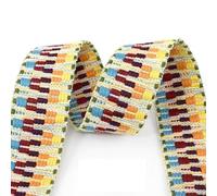 Ruban Tissu Sangle Jacquard ethnique en Polyester, 2/5 ans, 38/50mm, ruban for sacs, garnitures de sangles for vêtements, décoration ceinture, bande dentelle, bricolage, biais couture(5-38mm,2Yards)