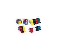 Ruban toile, se découpe à la main, plastifié, rouge